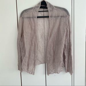 Eileen Fisher cropped linen metallic cardigan